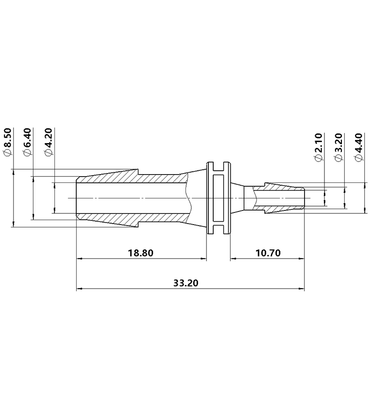 3.2-6.4mm變徑直通接頭