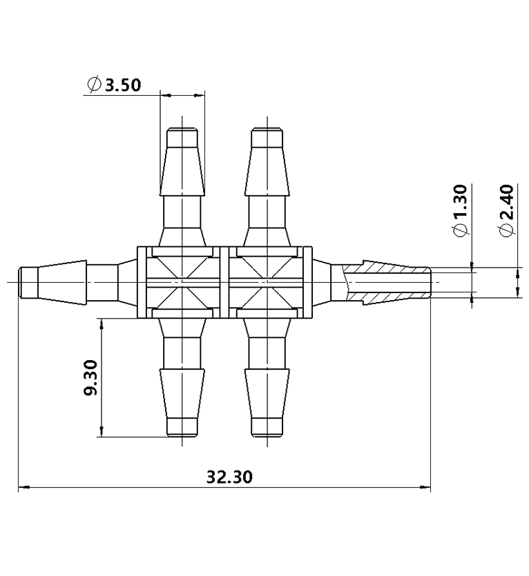 2.4mm（3/32英寸）六通接頭