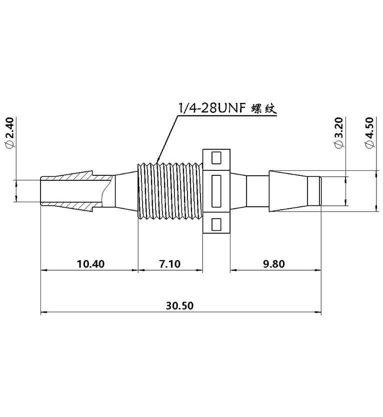 3.2mm(1/8英寸)穿板直通接頭