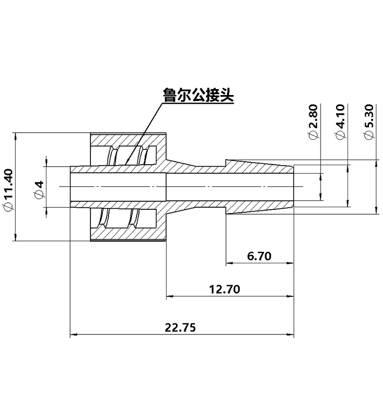 3.9mm（5/32英寸）魯爾公接頭