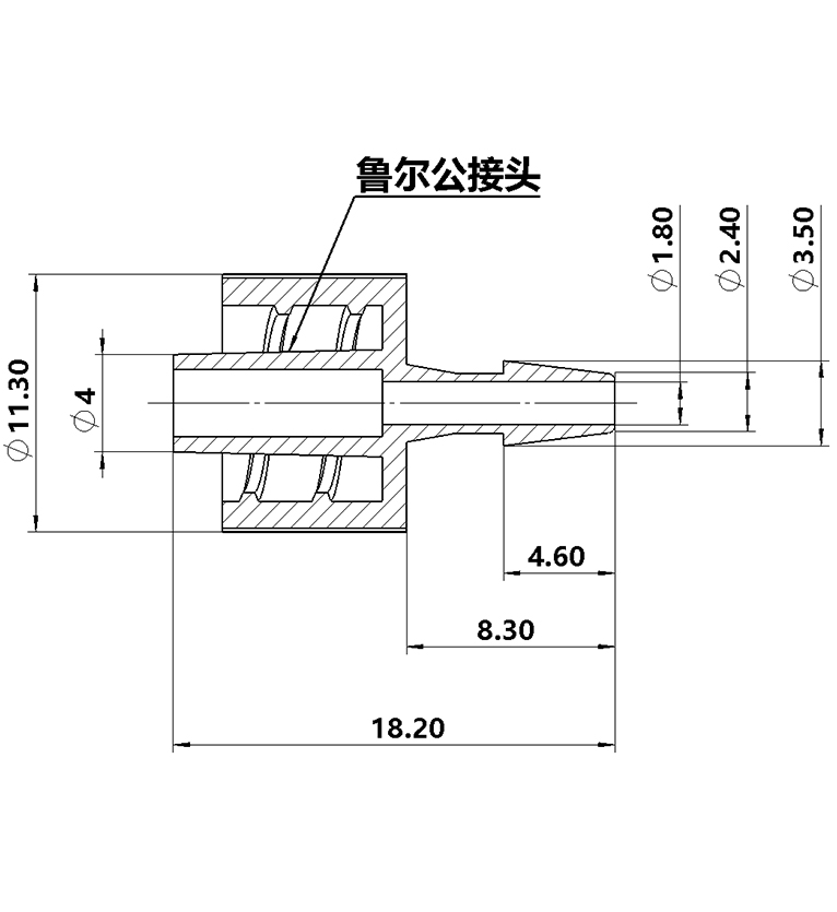 2.4mm（3/32英寸）魯爾公接頭