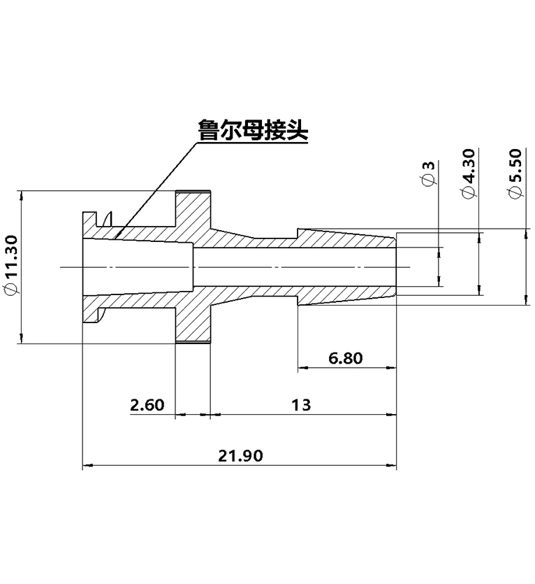 3.9mm（5/32英寸）魯爾母接頭